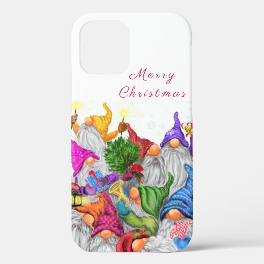 Christmas Gnome iPhone Case - Jouw tekst (Achterkant)