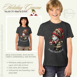 Christmas Gnome Jeugd Tri-blend T-shirt