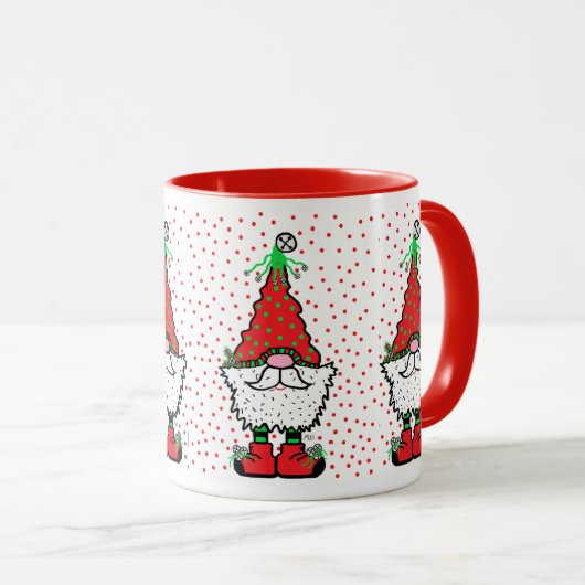 Christmas Gnome Mug With RED accents Mok (Voorkant rechts)
