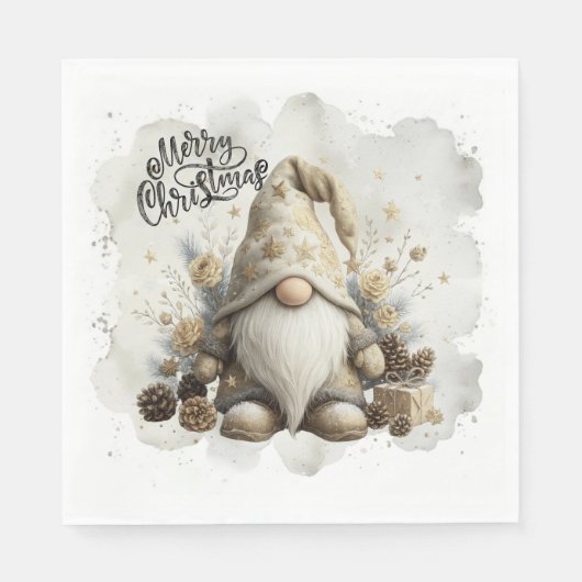 Christmas Gnome Napkins Servet (Voorkant)