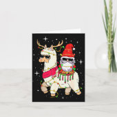 Christmas Gnome On Llama, Cute Alpaca Chanukah Chr Kaart (Voorkant)