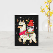 Christmas Gnome On Llama, Cute Alpaca Chanukah Chr Kaart (Gele Bloem)