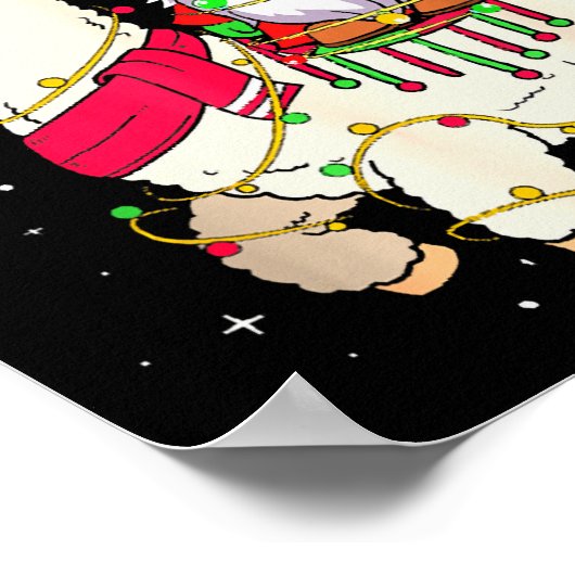 Christmas Gnome On Llama, Cute Alpaca Chanukah Chr Poster (Hoek)