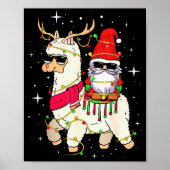 Christmas Gnome On Llama, Cute Alpaca Chanukah Chr Poster (Voorkant)