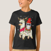 Christmas Gnome On Llama, Cute Alpaca Chanukah Chr T-shirt (Voorkant)