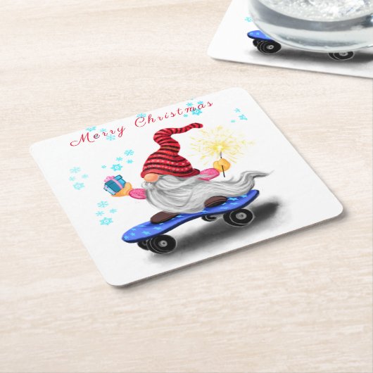 Christmas Gnome Paper Onderzetter (Schuin)
