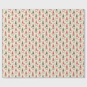 Christmas Gnome Party Pattern Cadeaupapier (Vlak)
