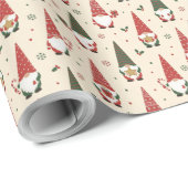 Christmas Gnome Party Pattern Cadeaupapier (Rol Hoek)
