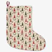 Christmas Gnome Party Pattern Grote Kerstsok (Voorkant)