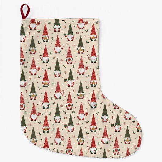 Christmas Gnome Party Pattern Grote Kerstsok (Voorkant)