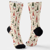 Christmas Gnome Party Pattern Sokken (Gebogen)