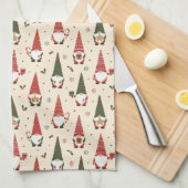 Christmas Gnome Party Pattern Theedoek (Quarter Fold)