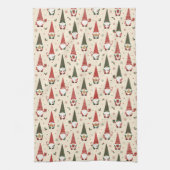 Christmas Gnome Party Pattern Theedoek (Verticaal)