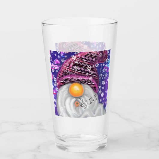 Christmas Gnome Pet Glass Glas (Voorkant)