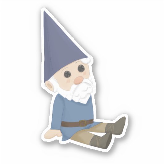 Christmas Gnome Pluche Sticker (Voorkant)