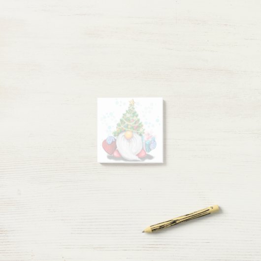 Christmas Gnome Post-it® Notes (Op bureau)