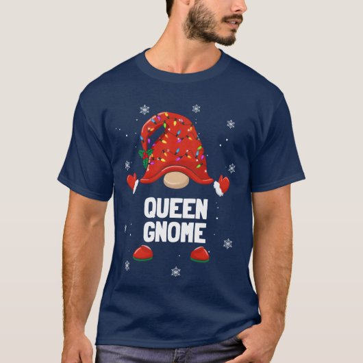 Christmas Gnome Queen Gnome Familie Kerst grappig T-shirt (Voorkant)