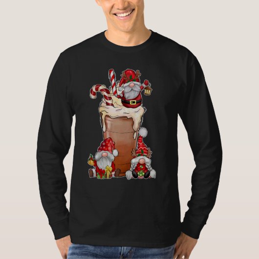 Christmas Gnome Red Buffalo Plaid Gnome Hot Cocoa  T-shirt (Voorkant)