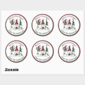 Christmas Gnome Santa Elf Reindeer Festive Xmas Ronde Sticker (Vel)