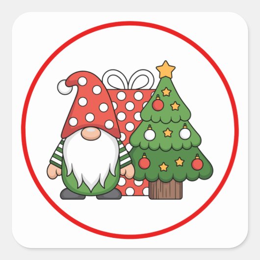 Christmas Gnome Santa Sticker Pack Cute Holiday De (Voorkant)