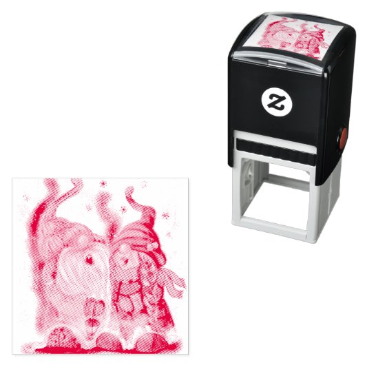 Christmas Gnome Self-inkting Stamp Zelfinktende Stempel (In situ)