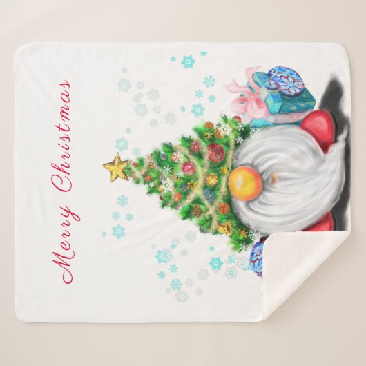 Christmas Gnome Sherpa Blanket Sherpa Deken (Voorkant (horizontaal))