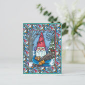 CHRISTMAS GNOME, SQUIRREL, WOODPECKER EN CARDINAL FEESTDAGENKAART (Staand voorkant)