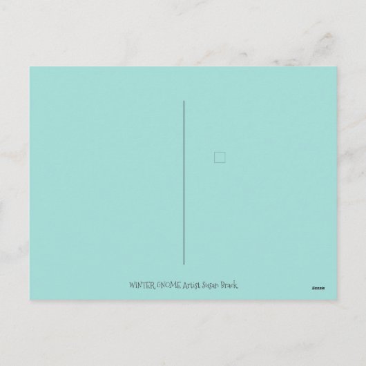 CHRISTMAS GNOME, SQUIRREL, WOODPECKER EN CARDINAL FEESTDAGENKAART (Achterkant)