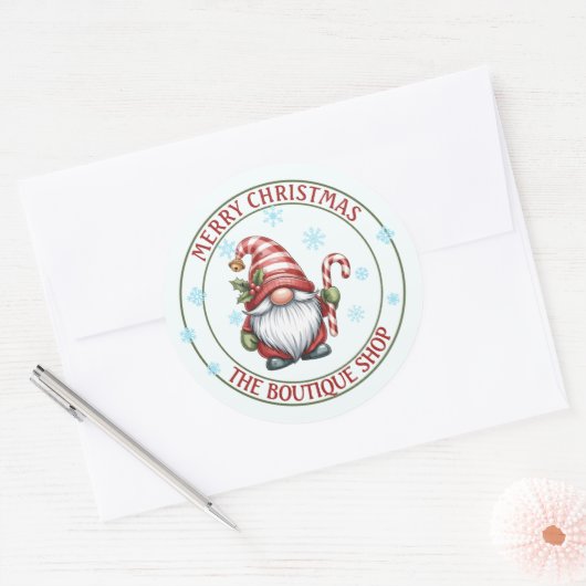 Christmas Gnome Sticker | Editable Text Label (Envelop)