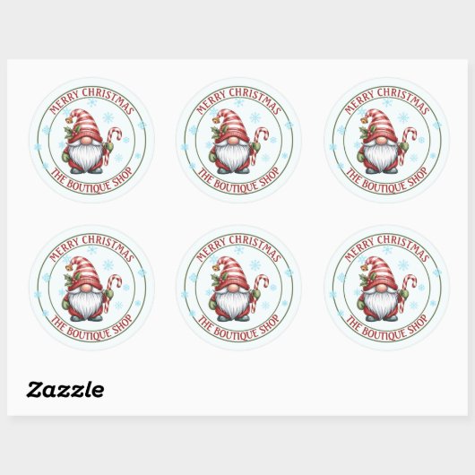 Christmas Gnome Sticker | Editable Text Label (Vel)