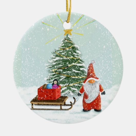 Christmas Gnome Tree Ornament (Voorkant)