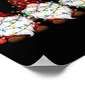 Christmas Gnome Trio Buffalo Plaid Lights Cute Xma Poster (Hoek)