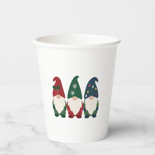 "Christmas Gnome Trio – Feestelijke feestdag Papieren Bekers (Voorkant)