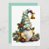 Christmas Gnome - Whimsical Gnome with Lights Feestdagenkaart (Voorkant / Achterkant)