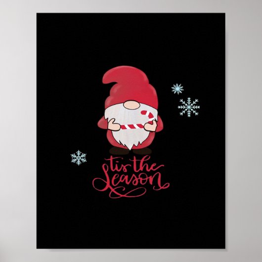 Christmas Gnome With Candycane Poster (Voorkant)