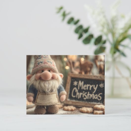 Christmas Gnome with Cookies and Merry Christmas Briefkaart (Staand voorkant)