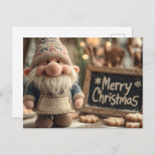 Christmas Gnome with Cookies and Merry Christmas Briefkaart (Voorkant / Achterkant)