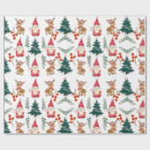 Christmas gnome wrapping paper Scandinavian  Cadeaupapier (Vlak)