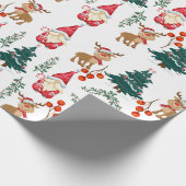 Christmas gnome wrapping paper Scandinavian  Cadeaupapier (Hoek)