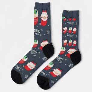 "CHRISTMAS GNOMES" Duurzame Premium Crew Sock Sokken
