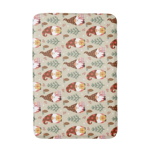 Christmas Gnomes Gift Pattern Badmat (Voorkant Verticaal)