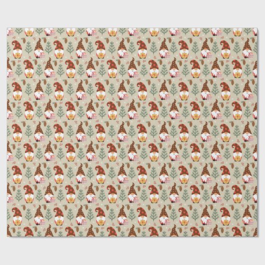 Christmas Gnomes Gift Pattern Cadeaupapier (Vlak)
