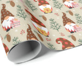 Christmas Gnomes Gift Pattern Cadeaupapier (Rol Hoek)