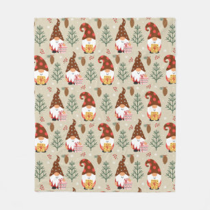 Christmas Gnomes Gift Pattern Fleece Deken