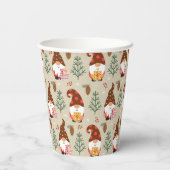 Christmas Gnomes Gift Pattern Papieren Bekers (Achterkant)