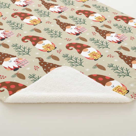 Christmas Gnomes Gift Pattern Sherpa Deken (3/4)