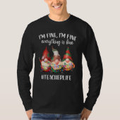 Christmas Gnomes I'm Fine Everything Is Fine Teach T-shirt (Voorkant)