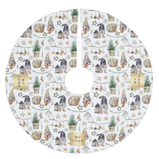 Christmas gnomes nordic farm business logo kerstboom rok (Voorkant)