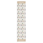 Christmas gnomes nordic farmhouse style beige korte tafelloper (Voorkant)
