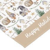 Christmas gnomes nordic farmhouse style beige korte tafelloper (Hoek)